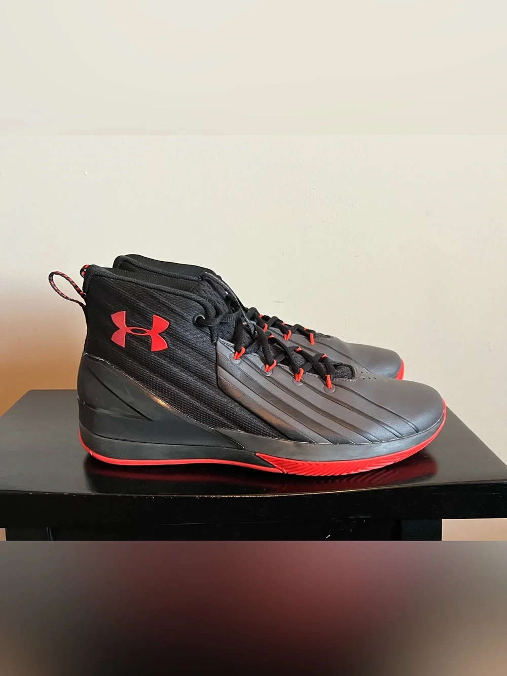 Under Armour Mens Lockdown 3 Black Basketball Athletic Shoes Sneakers Size 10.5